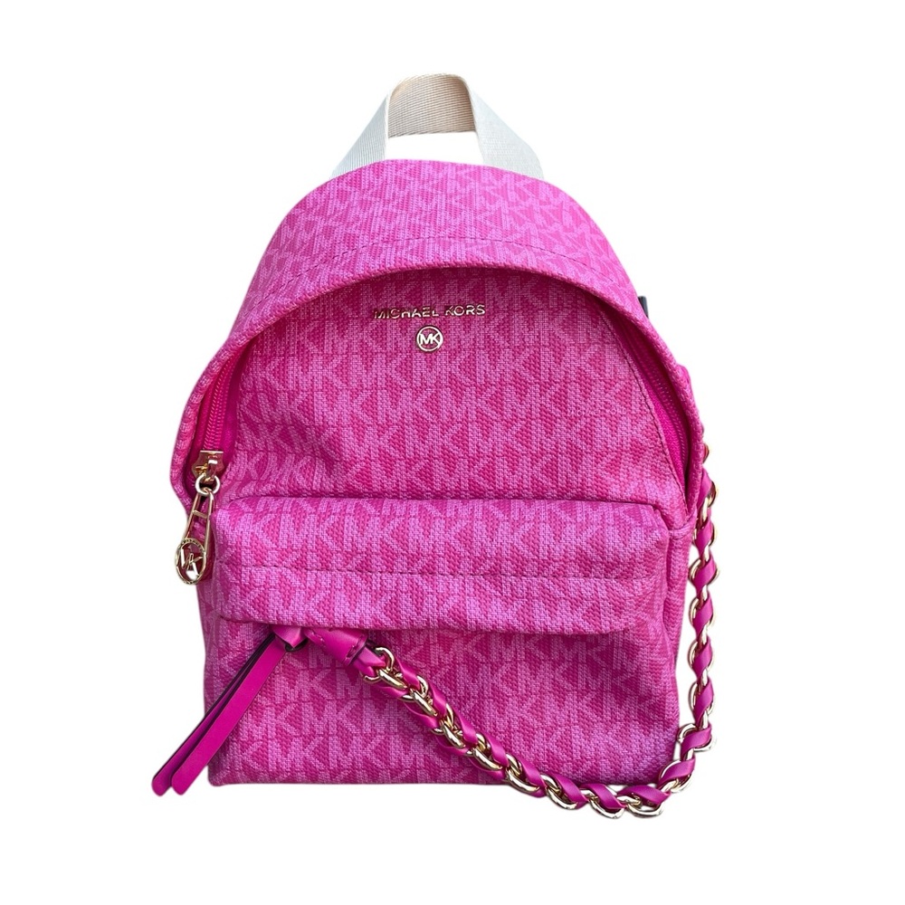 NWOT Michael Kors Signature Slater Extra Small Messenger Backpack Wild Berry